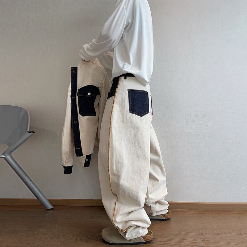 dannyandzeeデニムパッチワークカーブパンツ | mblueshop