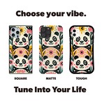 受注生産 iPhoneケース パンダと花のサイケ民芸柄｜パンダモチーフ PSYF026B