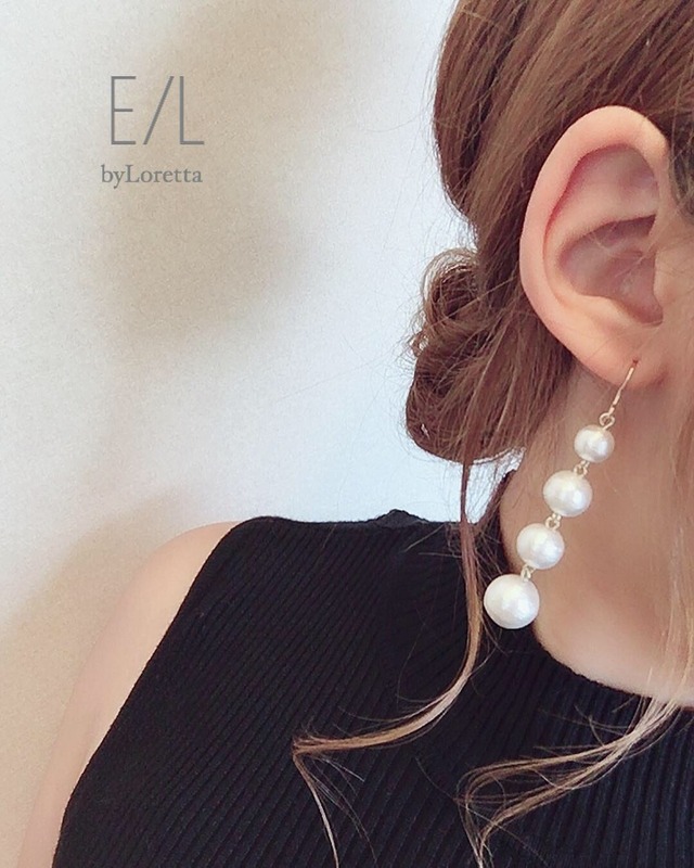 4連 Cotton pearl pierce/earring