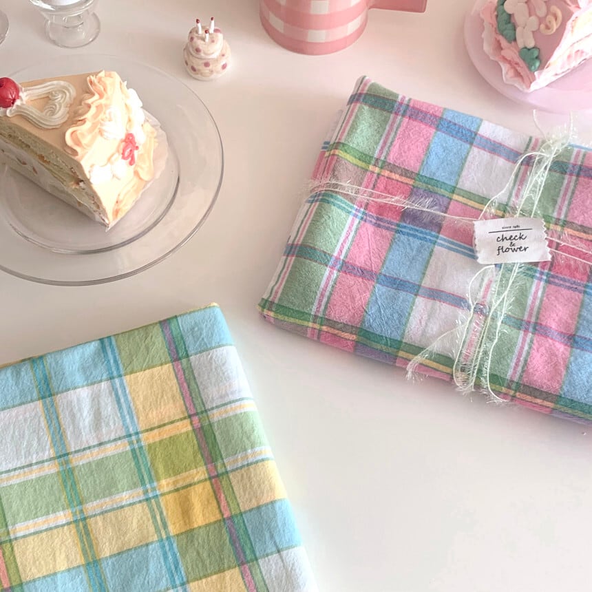 【予約】プリンチェック　コットン生地23SS