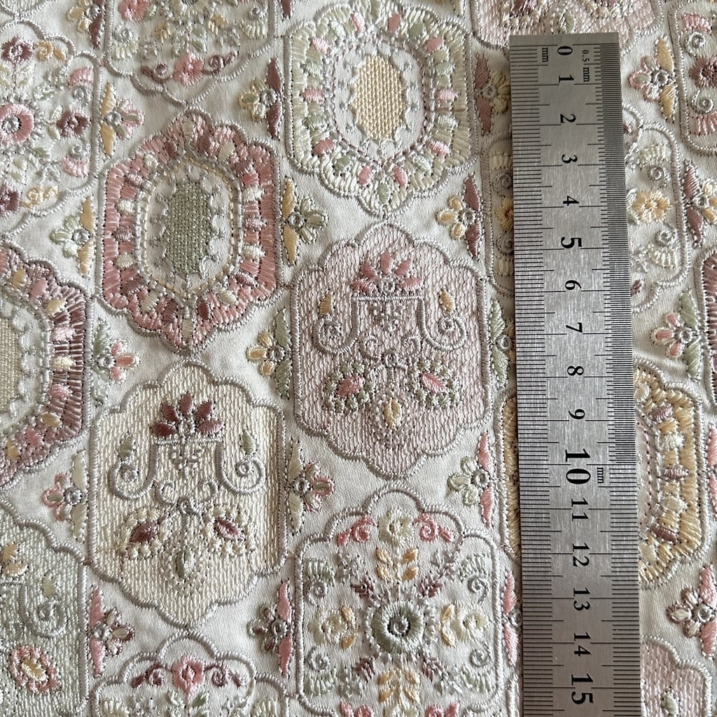 インド刺繍生地 フェアリードリーム ミルキーピンク 7118 | インド刺繍