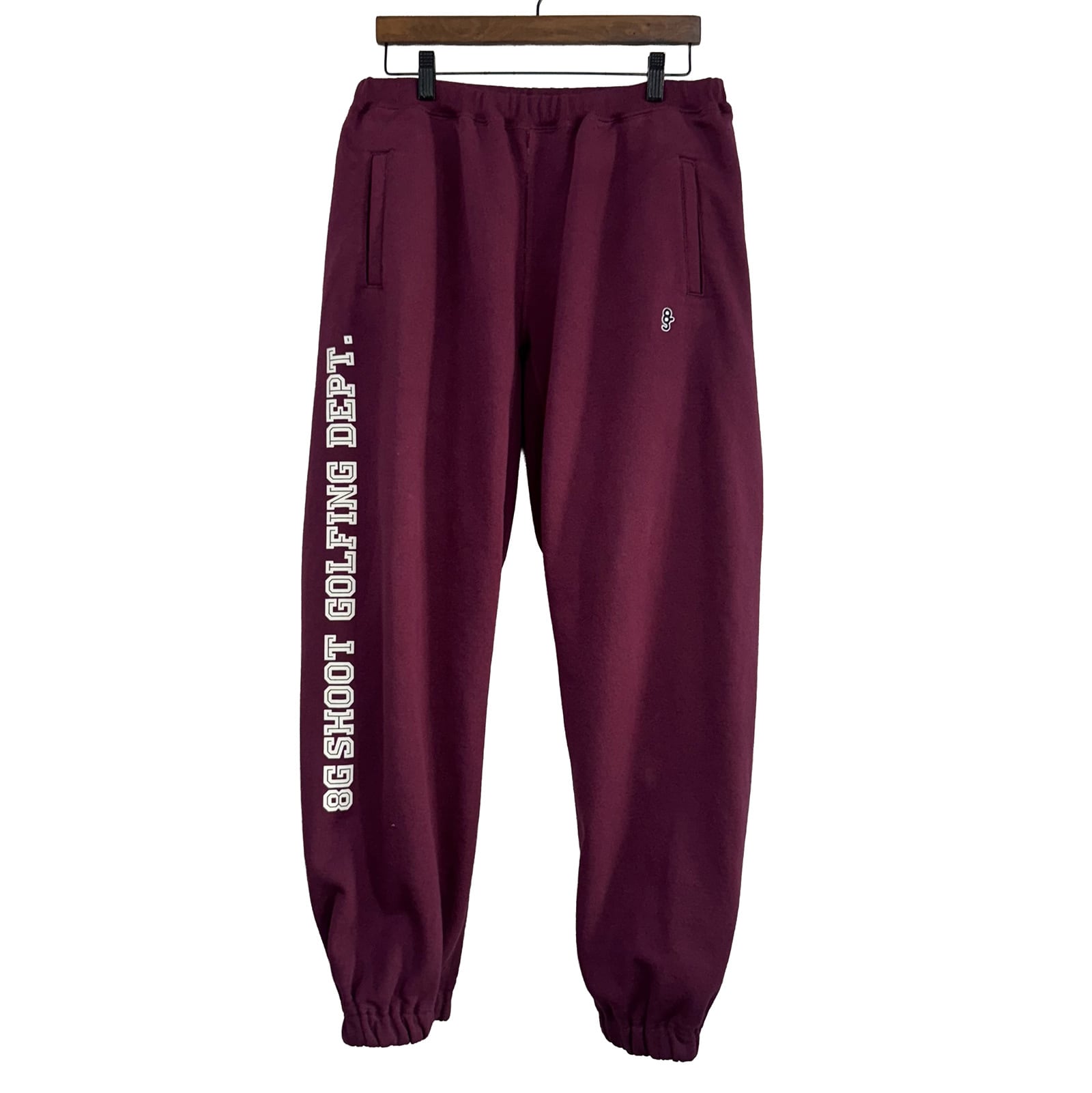 8G COLLEGE LOGO SWEAT PANTS -BURGUNDY-