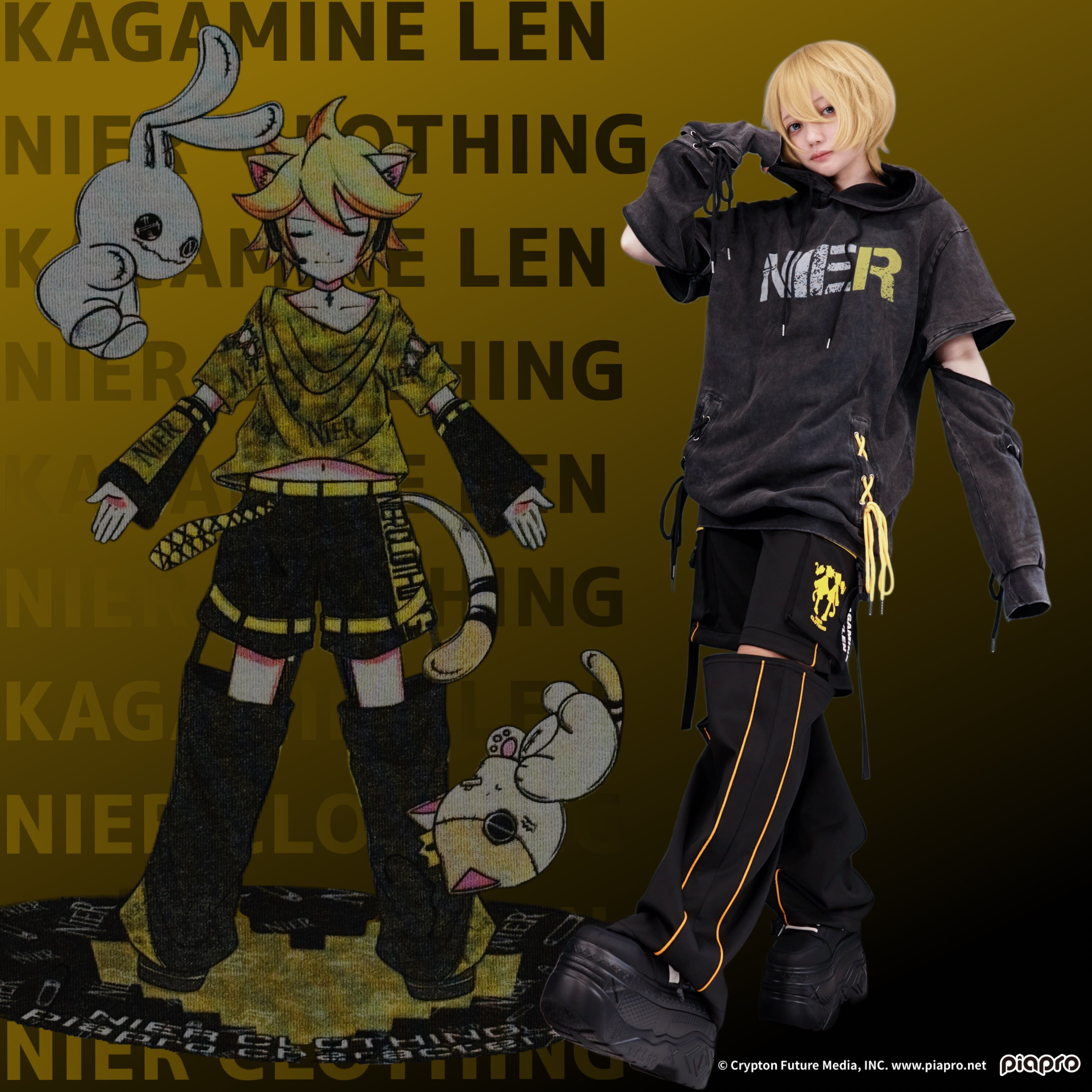 高品質3WAY BRAID VINTAGE PARKA【鏡音レン】缶バッジ3個付き | NIER