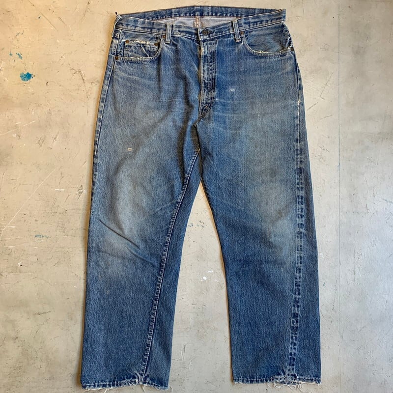 60's LEVI'S リーバイス 505 Big E デニム 刻印5 セルヴィッジ 平行ステッチ GRIPPER バックポケット裏シングル  リペア有り 希少 ヴィンテージ BA-1330 RM1699H | agito vintage powered by BASE