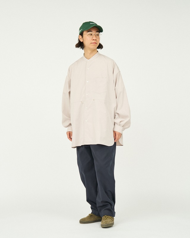 残り１点【FreshService(フレッシュサービス)】STRETCH MATTE TAFFETA BAND COLLAR SHIRT（FSC241-50096）