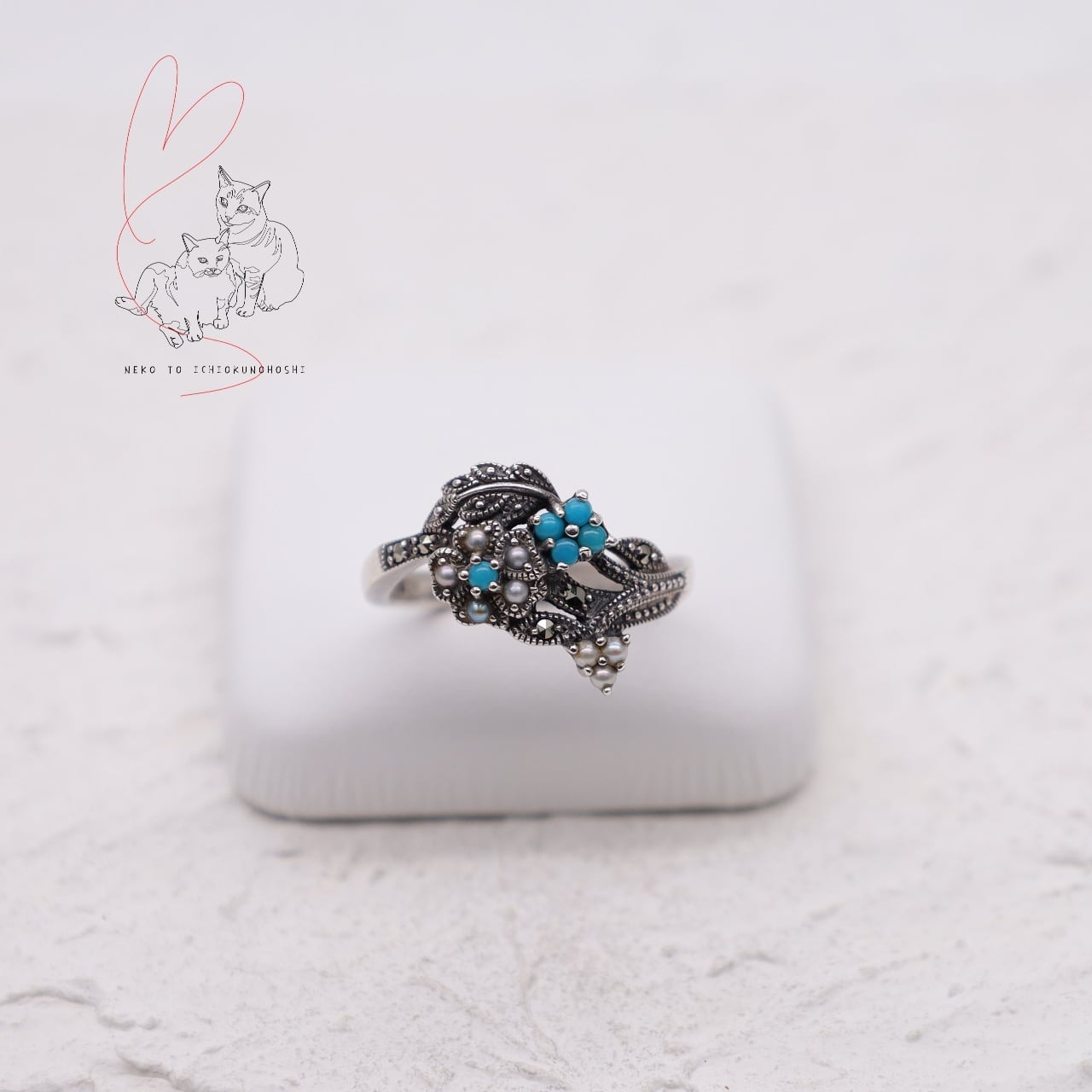碌山 カーネリアンとシードパール マルカジットの指輪 | 猫と