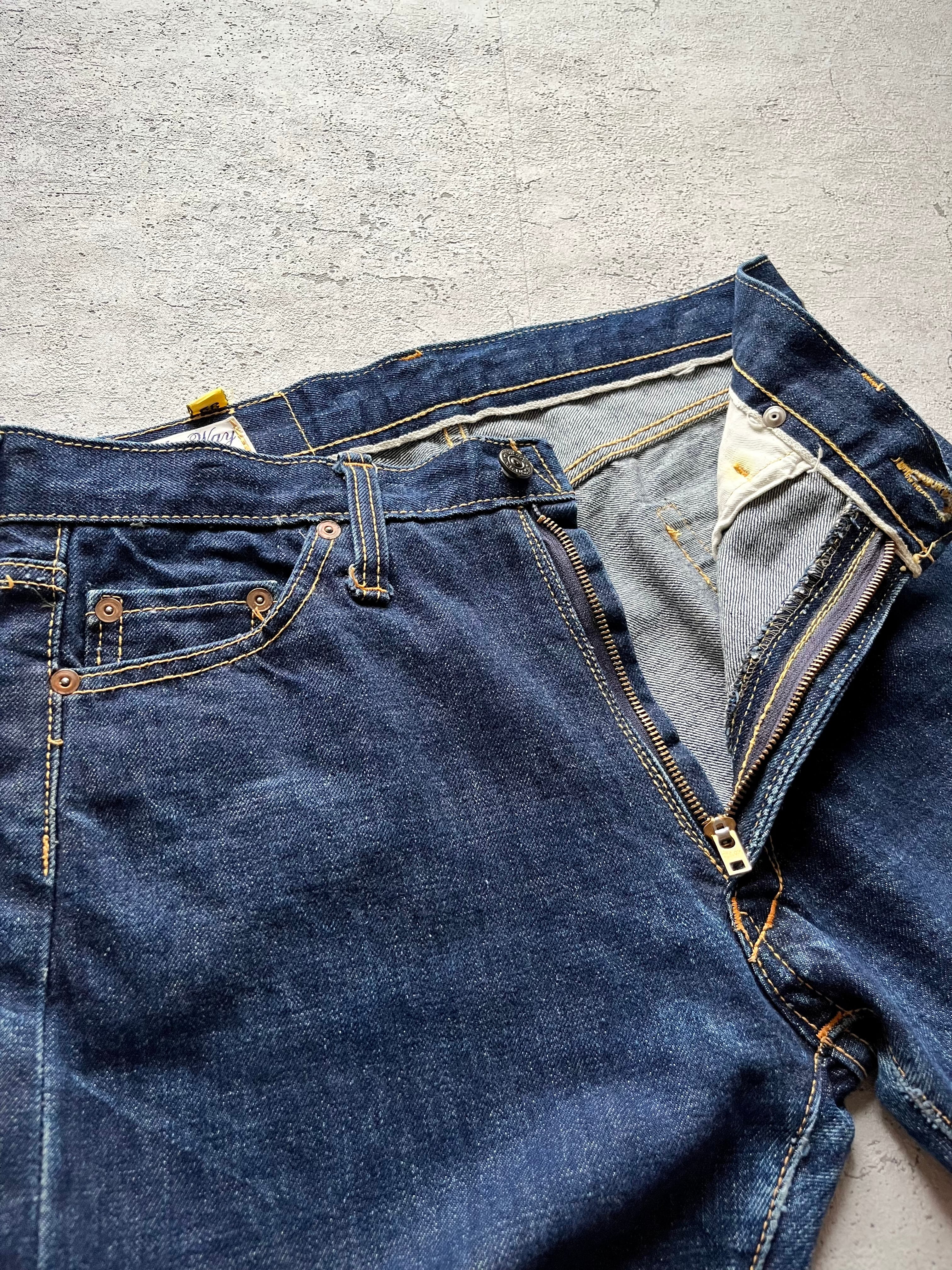 60s-70s MADE IN USA “ BLUE WAY ” 5PKT INDIGO DENIM OLD 60s-70s MADE IN USA “ BLUE WAY ” 5PKT INDIGO DENIM OLD
