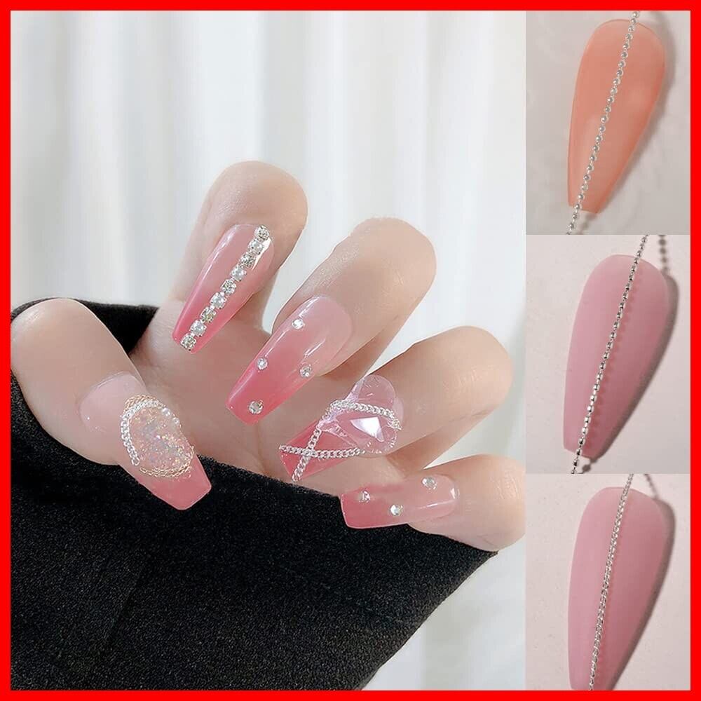 ネイルパーツ☆ ♡絶対可愛♡即決大幅値引き様 Chisafly ネイル チェーン ボール 極細 シルバー 3種類 150cm ネイル