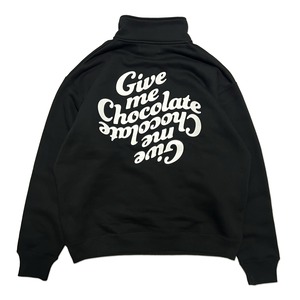 Give me Chocolate Half zip sweat【Black】