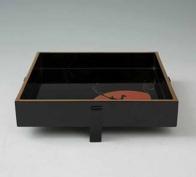 時代　輪島塗　【牡丹唐草金蒔絵銘々皿5客組】　菓子皿　天然木　漆塗　懐石　茶道具 時代 輪島塗 【牡丹唐草金蒔絵銘々皿5客組】 菓子皿 天然木 漆