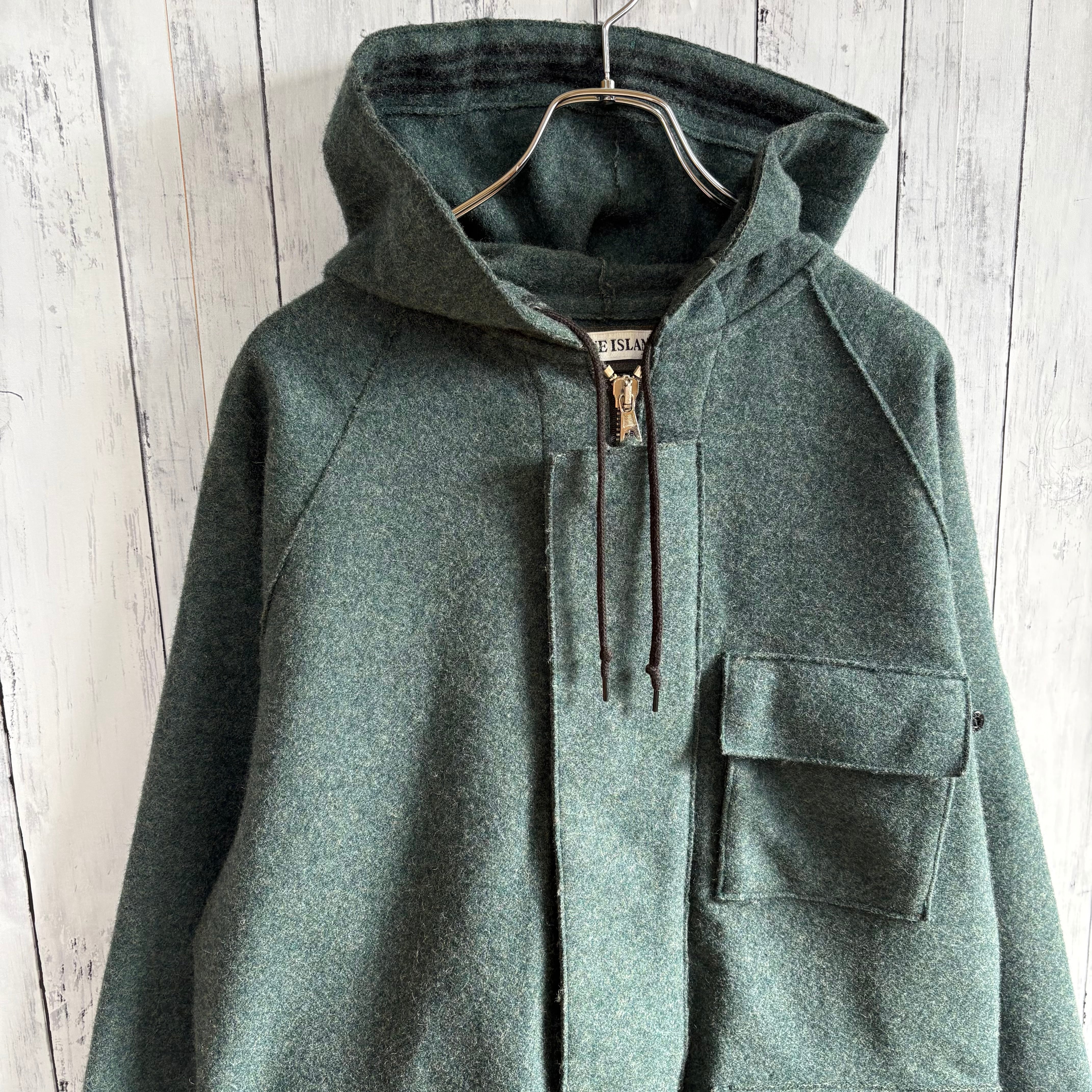 STONE  90'グリーンエッジジップアップジャッケット 90s ヴィンテージ STONE ISLAND ウールジャケット ストーンアイランド