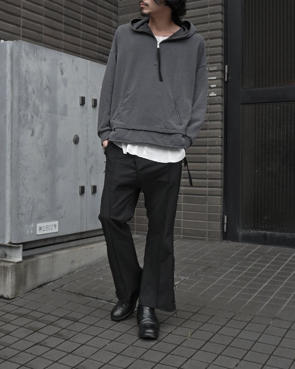 ASKYY / PIGMENT DYE HARF ZIPPER SWEAT HOODIE / ASH GRY ASKYY / PIGMENT DYE HARF ZIPPER SWEAT HOODIE / ASH GRY