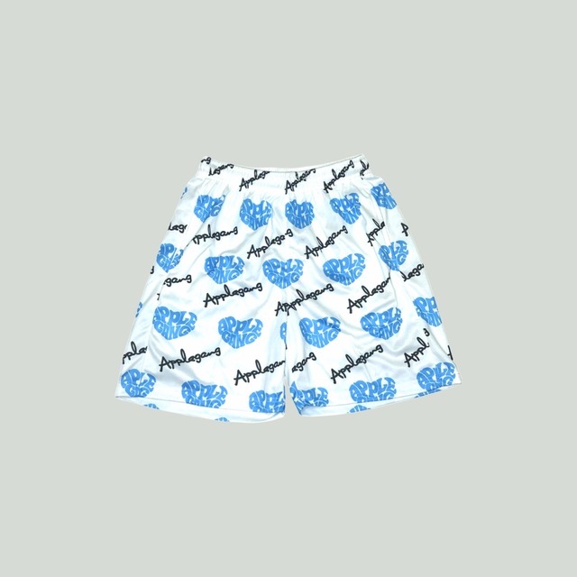 ハートギャングショーツ　ホワイト×ブルー