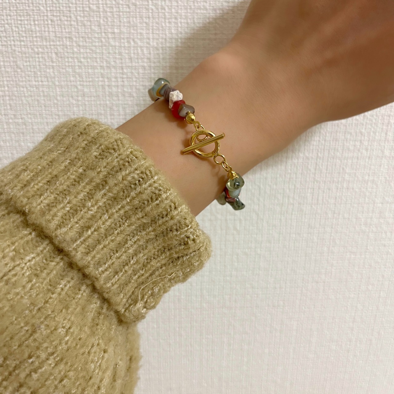 カラフル　天然石ブレスレット［GKB009］