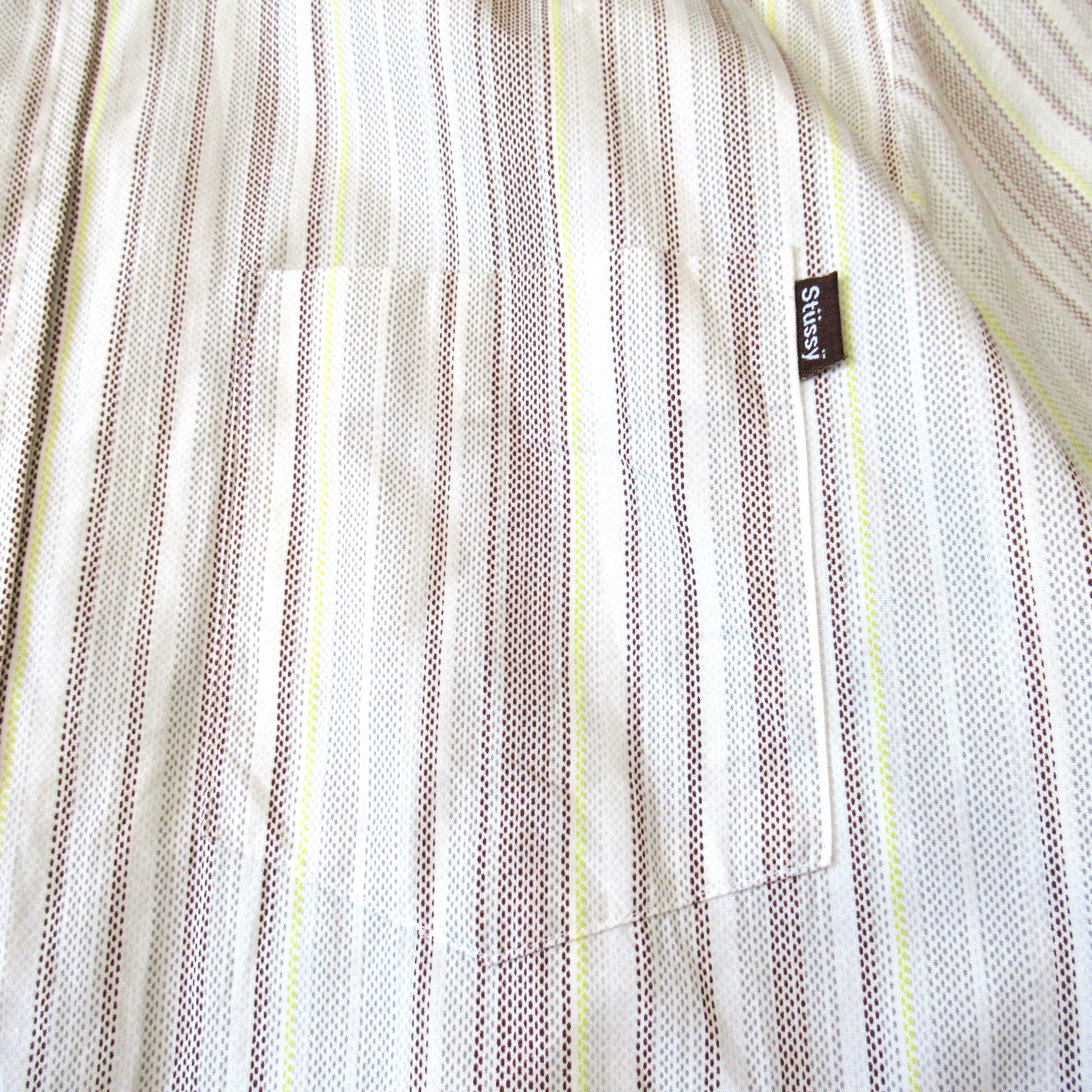 90S Old Stussy Stripe S/S Shirt【M】 | drop by
