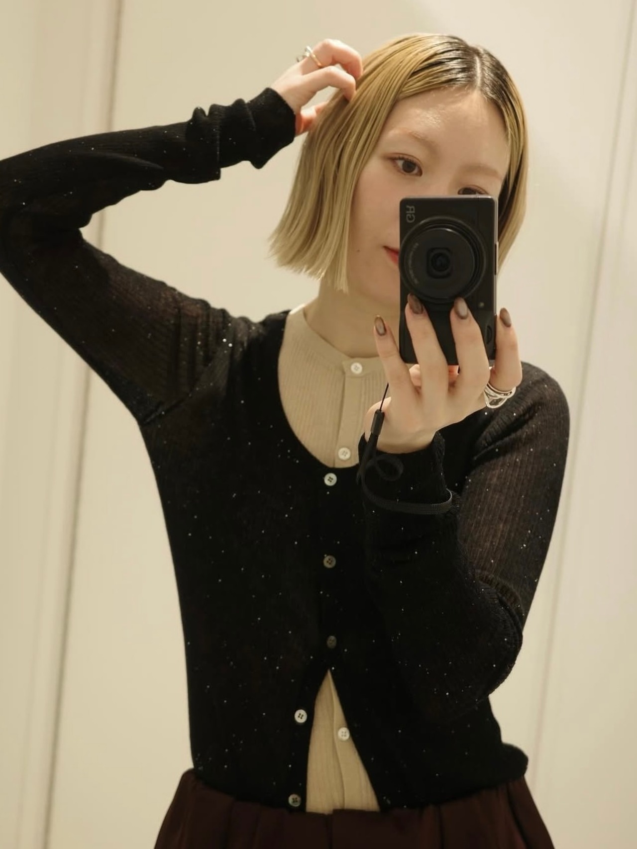THINGS THAT MATTER　シングスザットマター  / SPARKLE SHEER KNIT CARDIGAN / ニットカーディガン - 2