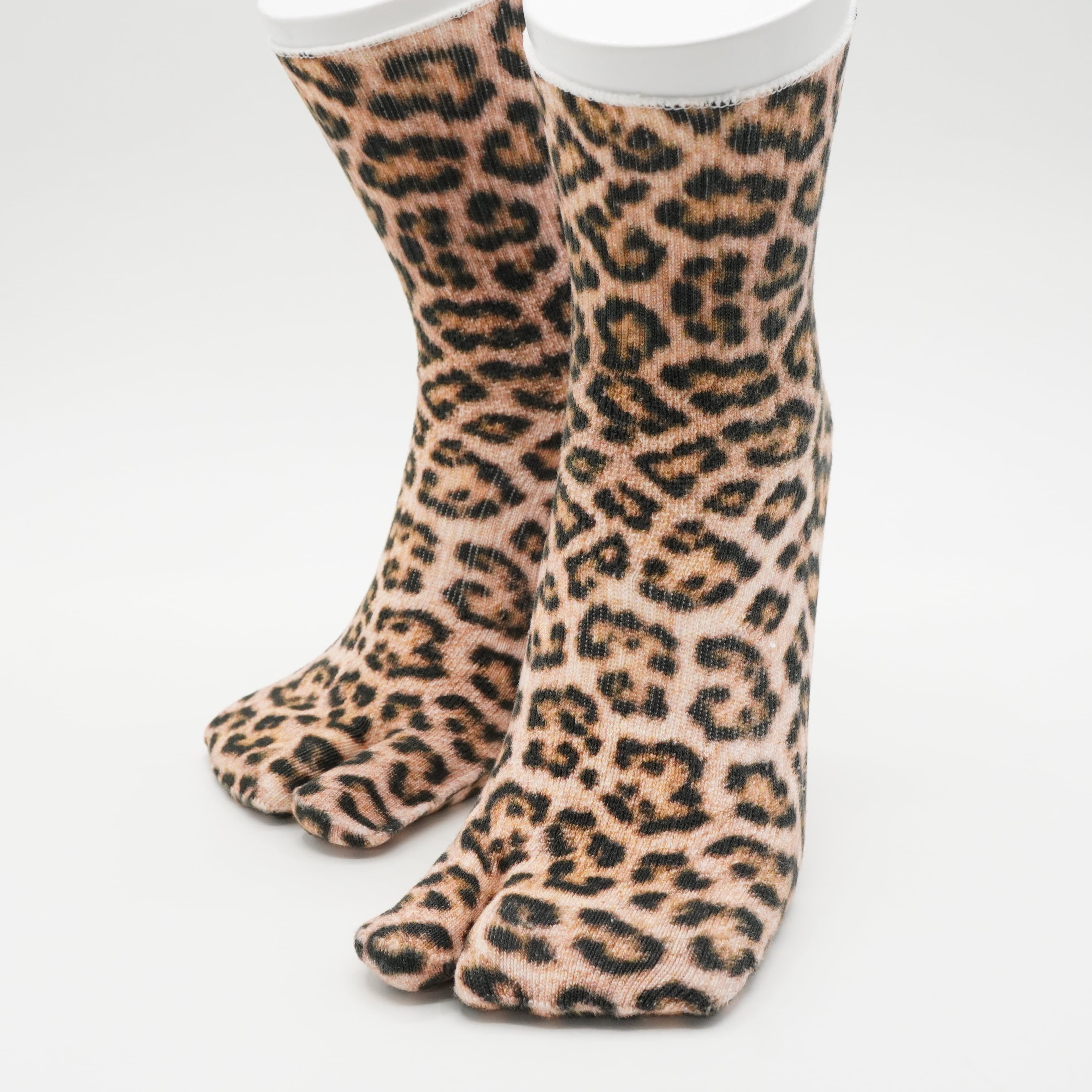 リアルヒョウ柄　イエロー　足袋和紙プリントソックス　レギュラー丈