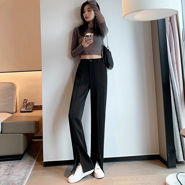 センタータックスリットパンツ