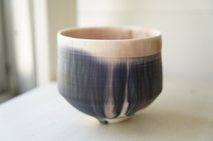 抹茶碗　tea bowl　椿×紫匂　岩崎龍二