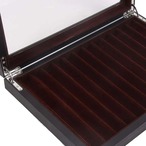 ペン収納ボックス　コレクションボックス　ペンディスプレイ　ディスプレイボックス　大容量　木製　鍵付き　黒　ペンボックス　万年筆  父の日　ギフト　１２ビット