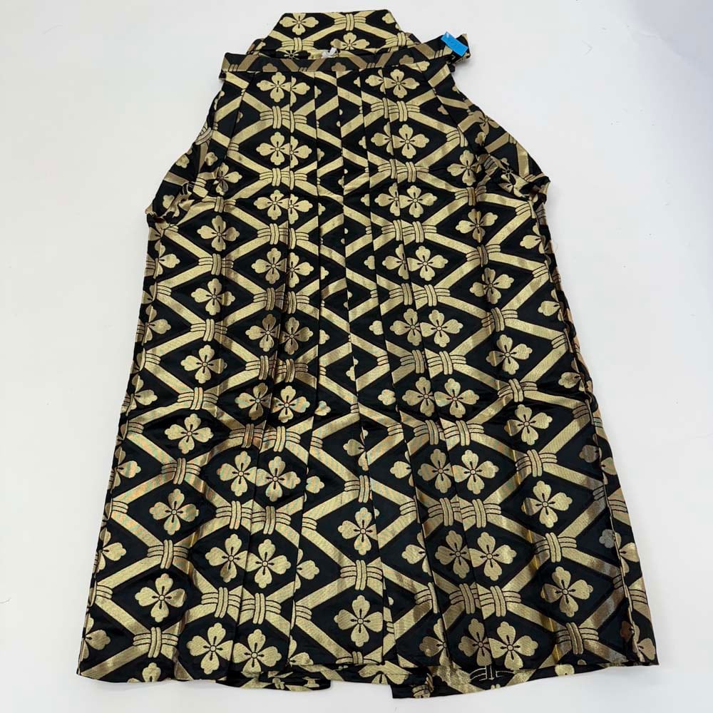 袴 行灯袴 男袴 紐下丈87cm 男性用袴 Lサイズ 成人式袴 金 黒 中古 4648