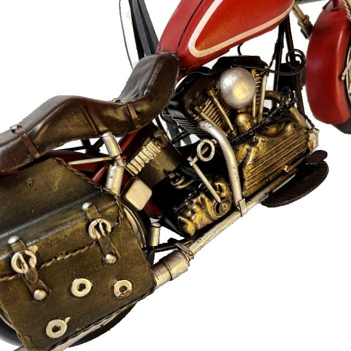 アンティークブリキ ダメージ加工バイク模型ハーレー 星条旗柄 【公式