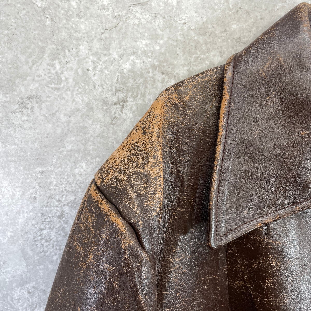 50〜60年代 フランス レザー カーコート メンズXL相当 古着 50s 60s