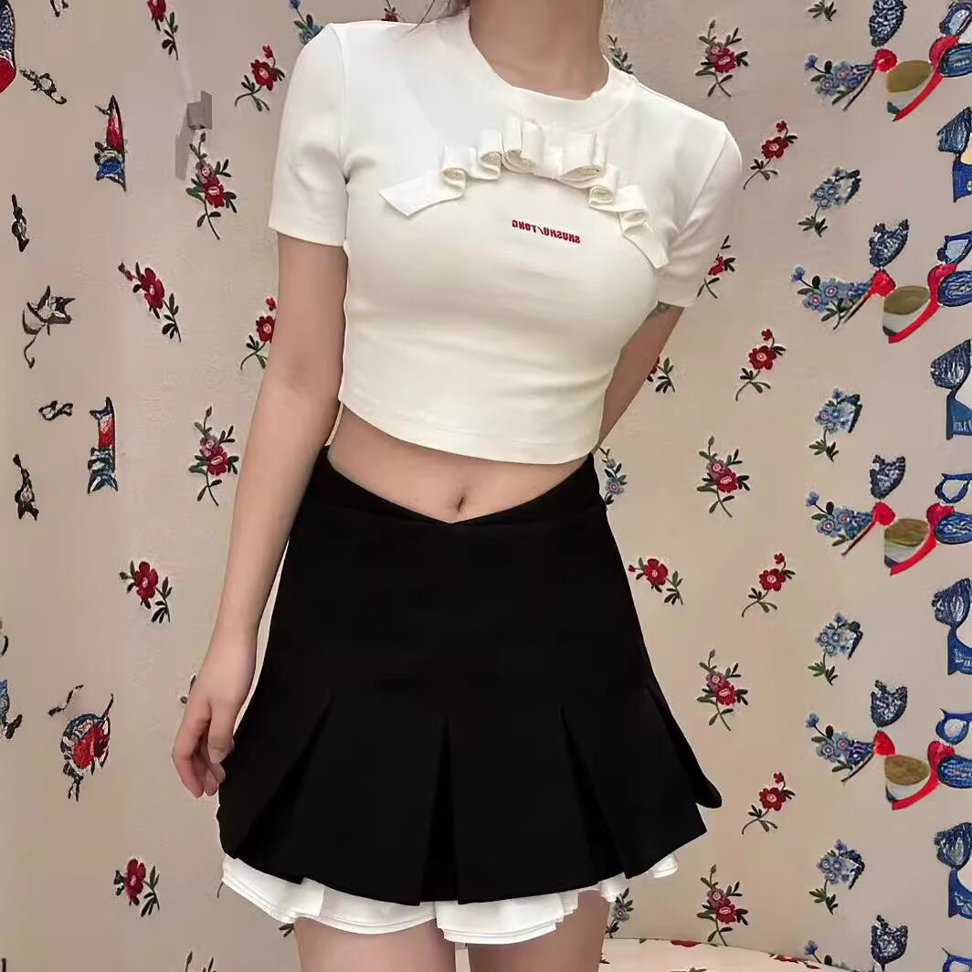 シュシュトング レディース クルーネック 半袖 トップス ホワイト T