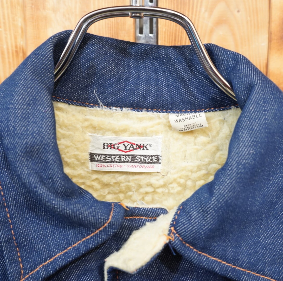 60s big yank western style 裏ボア デニムジャケット L位