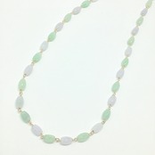 従来の翡翠のイメージを打ち破る バイカラーセミロングネックレス A貨翡翠 jd_ne1254