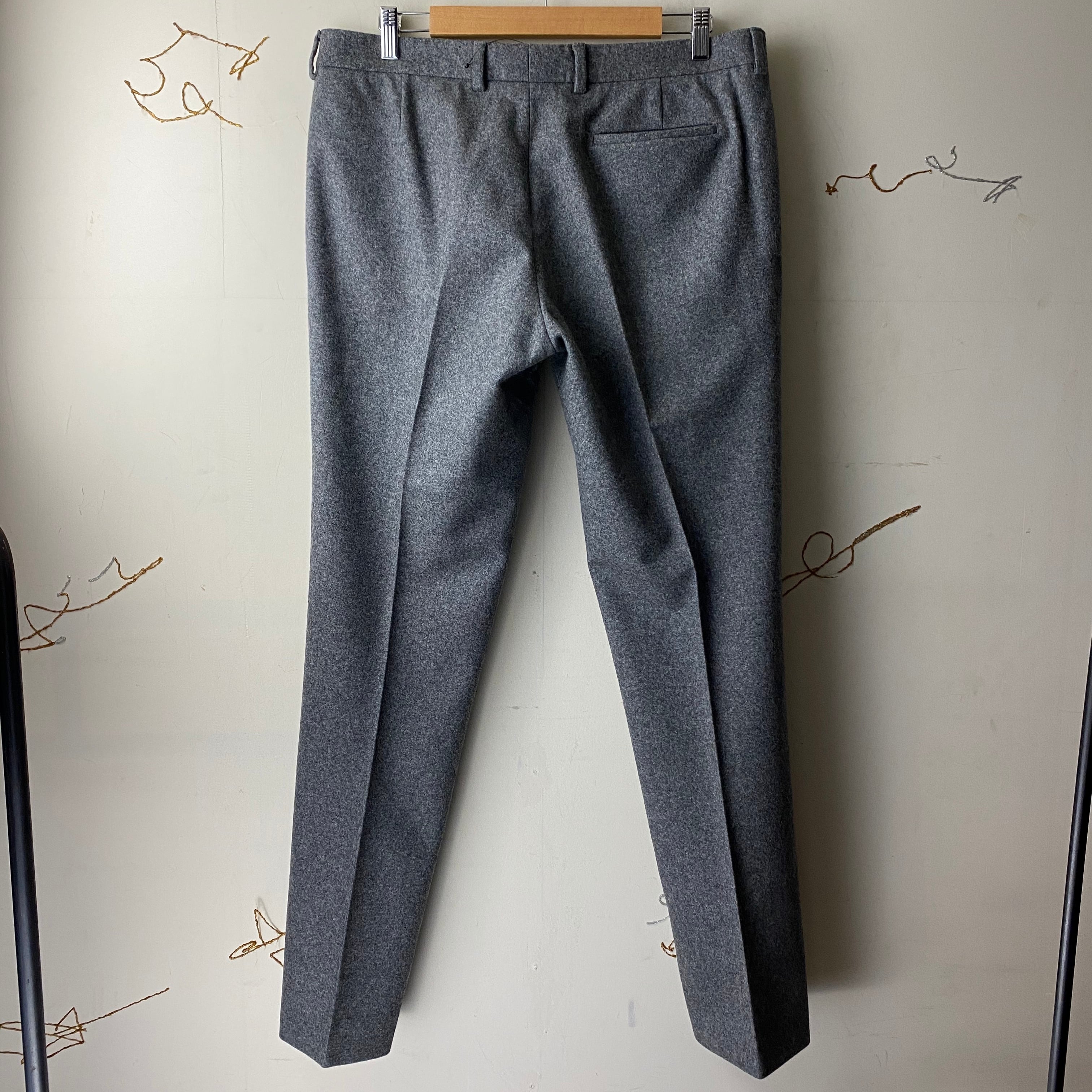 2002AW DIOR HOMME by hedi slimane darts design wool pants | NOIR 