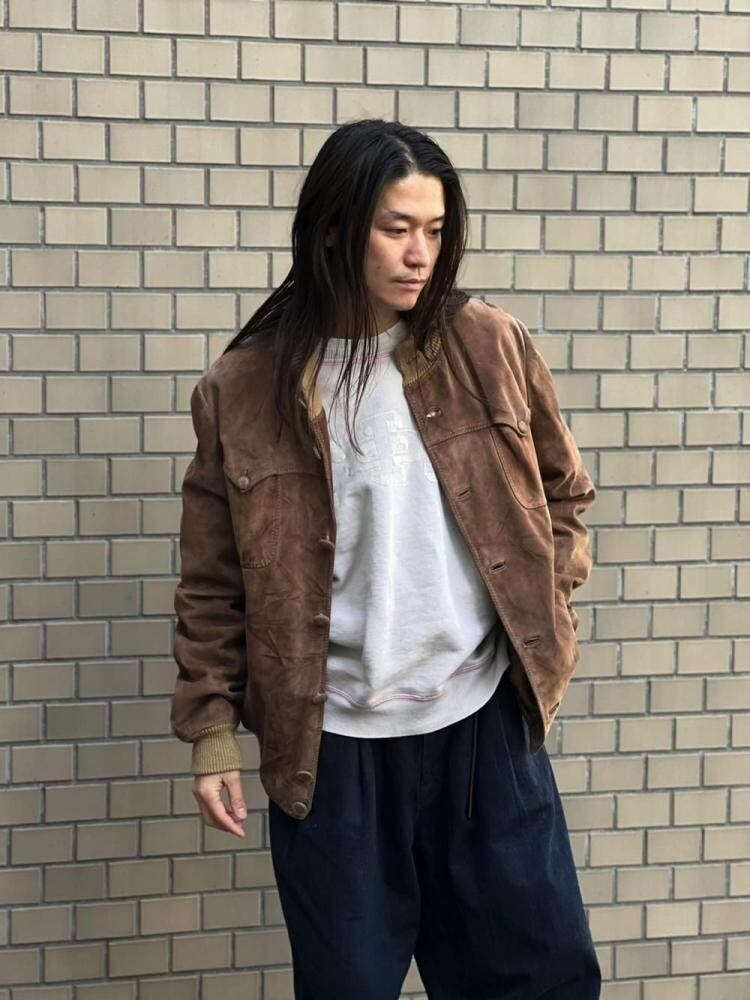 Vintage suede leather jacket [1980s-] Vintage Knit Collar Suede