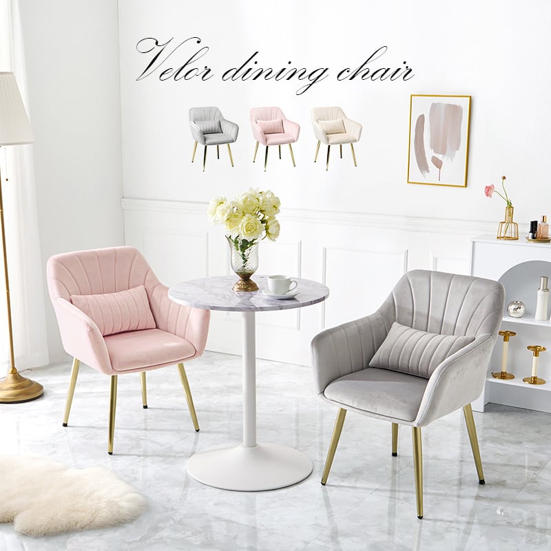 【組立式】チェア アジャスター クッション付き ドレッサー デスク 3色展開 幅59cm