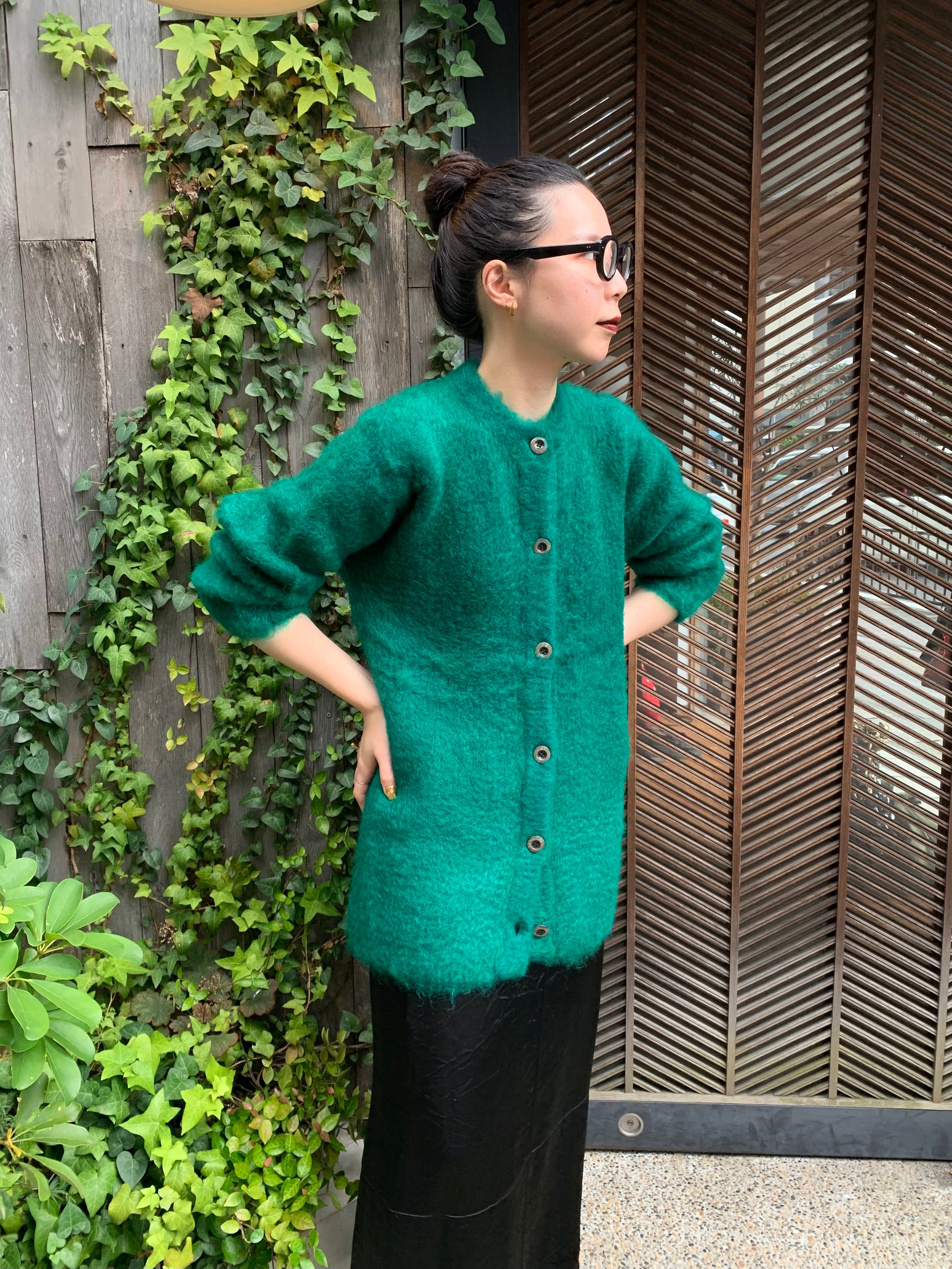 FUMIE TANAKA フミエタナカ / plain mohair cardigan | TRENT  