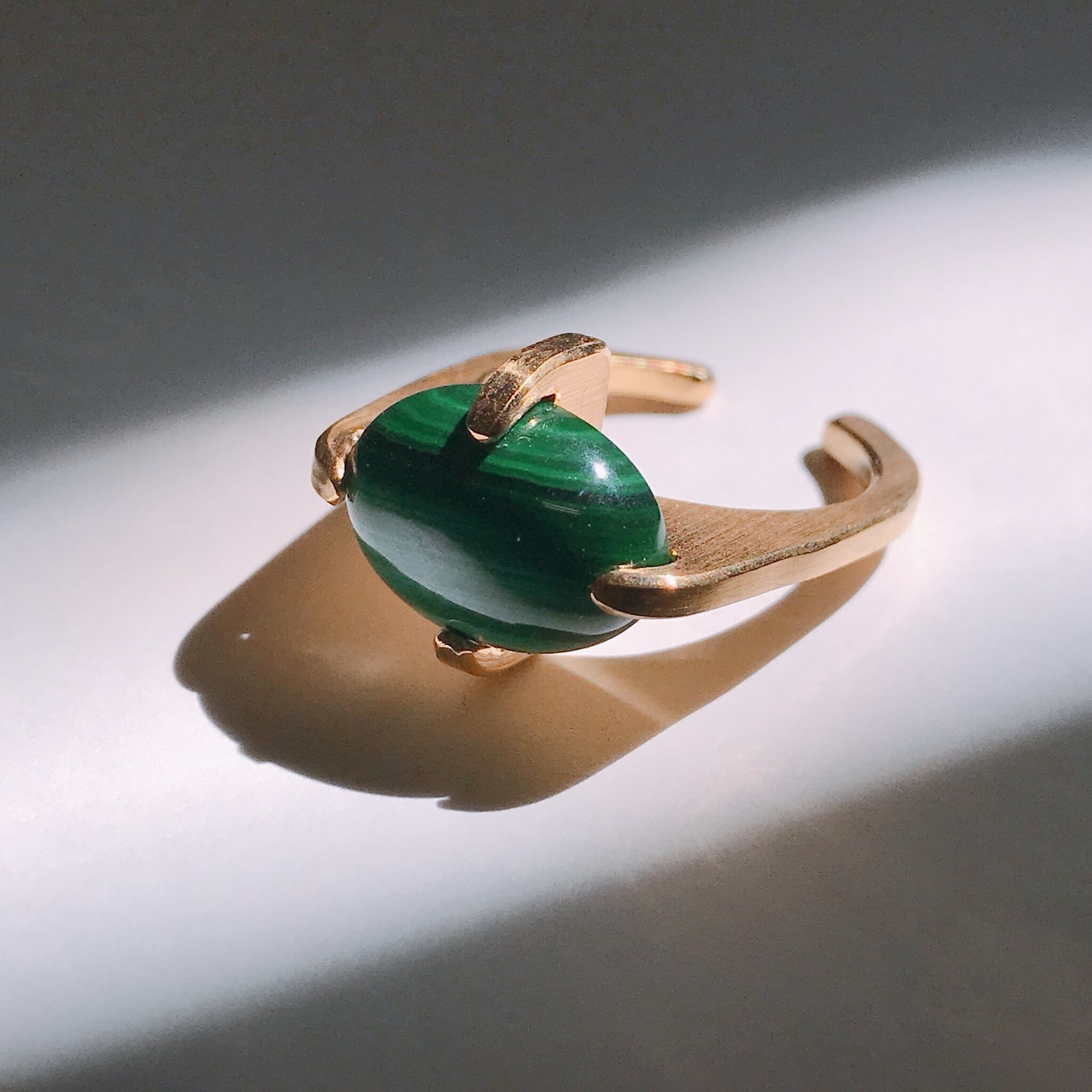 ゴールドリング -L- マラカイト(孔雀石) | Nando Jewelry
