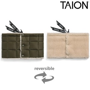 TAION タイオン マウンテン リバーシブル ダウンネックウォーマー 800FP ダウン95% ボア マイクロリップストップ アジャスター付き 防寒 保温 ユニセックス TAION-R203MT D.OLIVE×CREAM