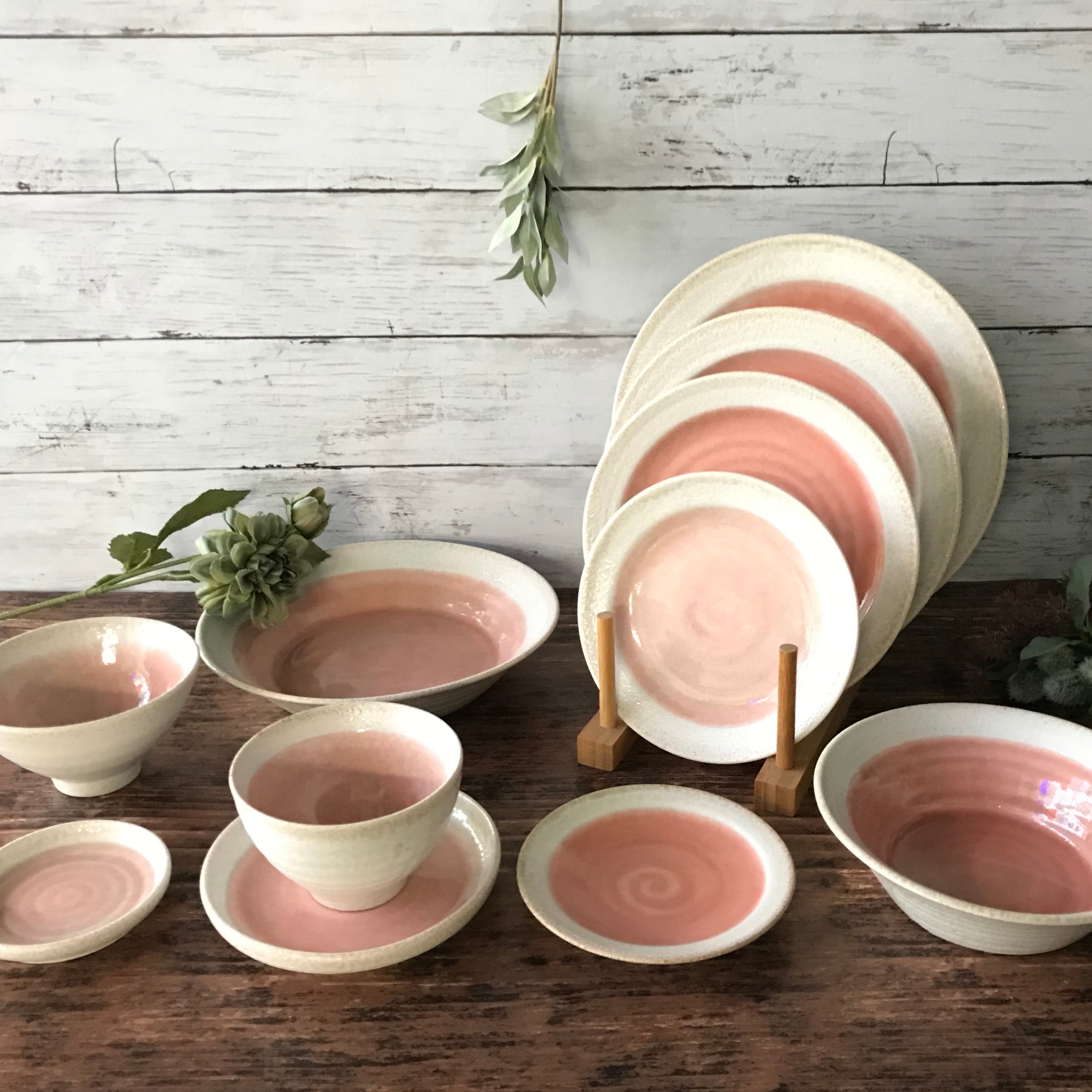 ローゼ 7.0平皿 21cm 中皿 和食器 ピンク カフェ食器 | 食器のほっこり屋