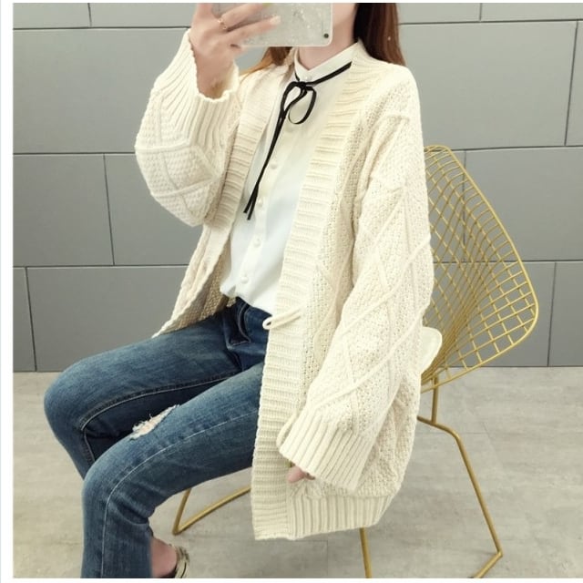 種類34：画像2/L トップス カーディガン 袖あり 長袖 萌袖 襟なし