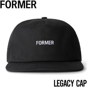 ストラップバックキャップ 帽子 FORMER フォーマー LEGACY CAP FHW-24103 BLACK 日本代理店正規品