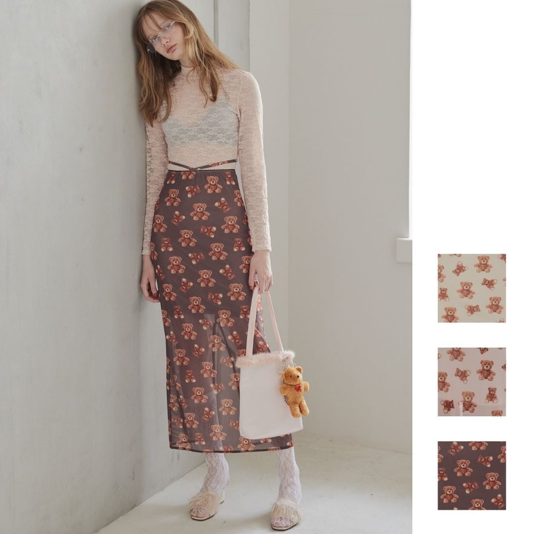 ローズチュールオフショルブラウス / Rose tulle off shoulder blouse