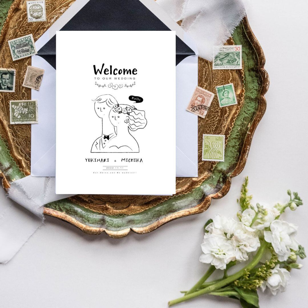 オシャレでゆるすぎる 似顔絵ウェルカムボード 『YURU SUGI WEDDING