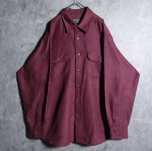 Wine red peach skin shirt