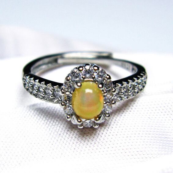 オパール 指輪 リング プレシャスオパール 12号 フリーサイズ 調整可能 一点物 メール便送料無料 [M便 1/20] 115-4186