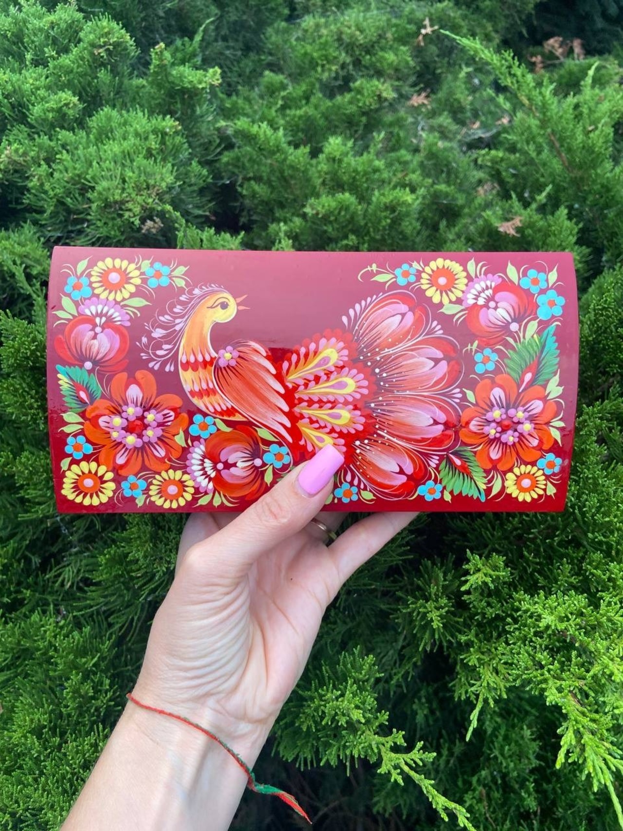 ペトリキウカ塗りのジュエリーボックス（ティモシェンコ作）ウクライナ製 - 5