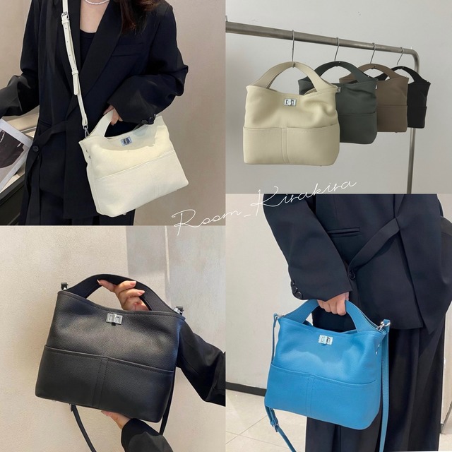 牛革製ケントリアクロストートバッグ