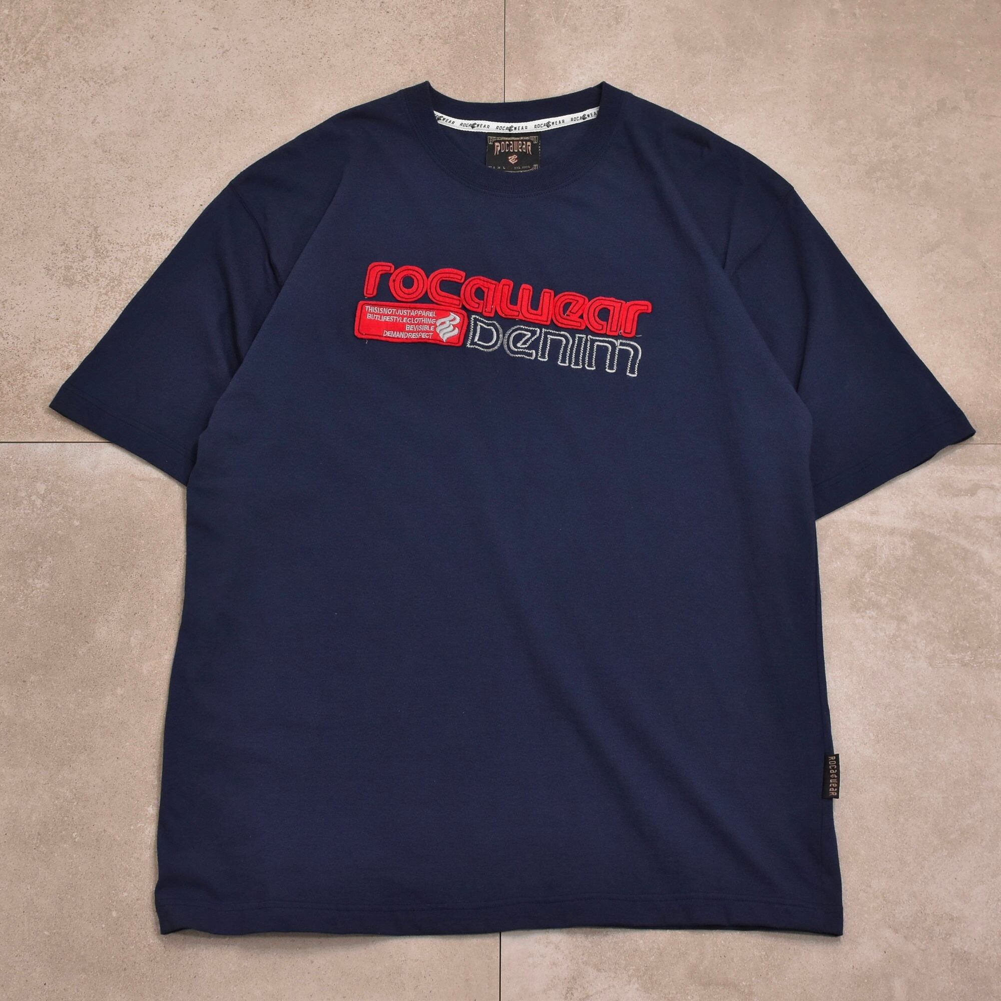 90s〜 Rocawear ロカウェア ロゴ刺繍  オーバーサイズTシャツ