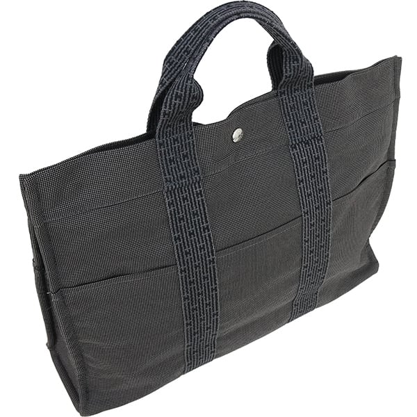 Used HERMES エルメス トートバッグ エールラインMM グレー ナイロン