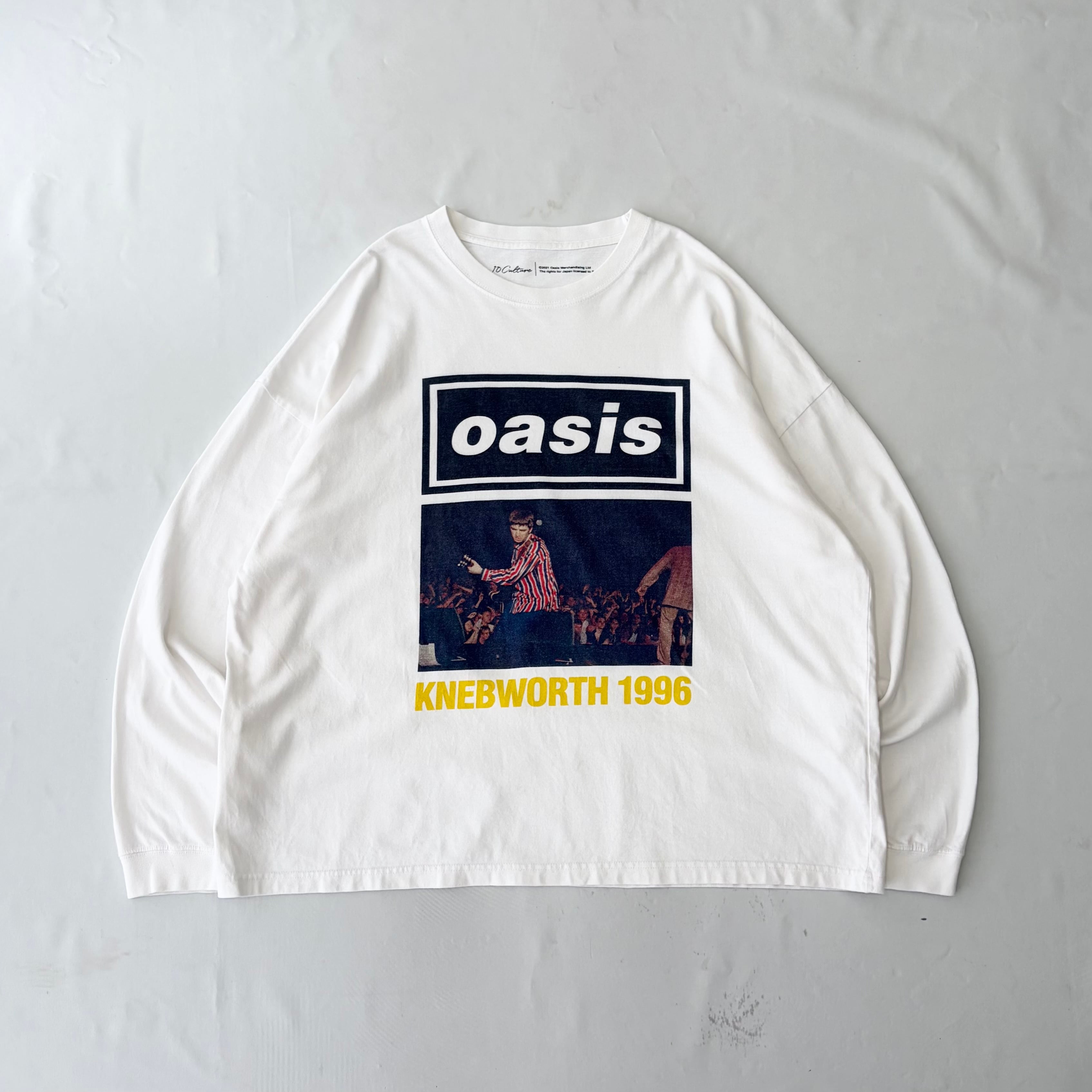 ADAM ET ROPE oasis ロンT バンドT メンズ L ホワイト オアシス