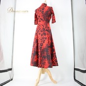 社交ダンス 衣装 スタンダード ドレス ワンピース レッスンウェア パーティドレス オールシーズン 赤 黒 レッド系 ブラック系 派手 発表会 ダンス衣装 フレアドレス レッスン着 フォーマル 衣装レッスン パーティー用 派手目立つ 色鮮やか ショートスリーブ 伸縮性 大人用 Lサイズ 大きいサイズ 体型カバー セクシー ダンスウェア レディース ルームウェア ステージ衣装 クリスマスパーティー