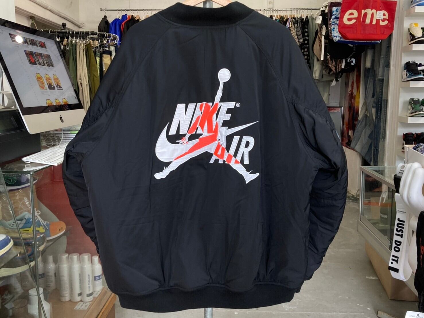 NIKE JORDAN WINGS MA-1 BOMBER JACKET BLACK 2XL AV2598-010 80KC3614 